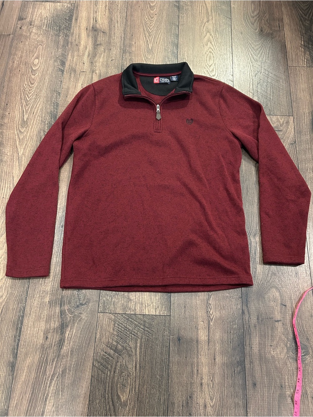 Chaps Men’s Medium Quarter-Zip Sweater Jacket - Burgundy